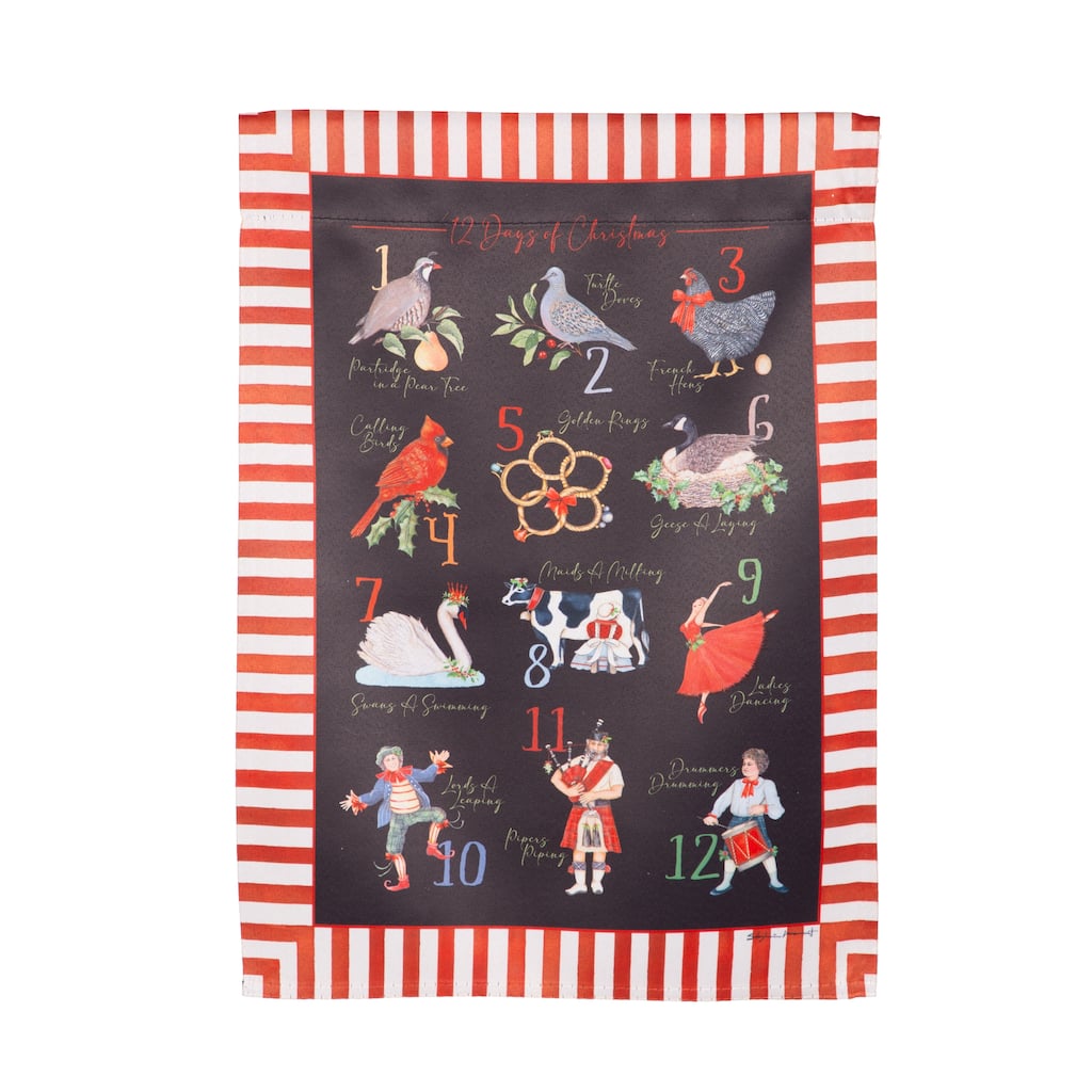 12.5 in. x 18 in. Holiday Count Down Suede Garden Flag - Multicolor - 12.5 in x 18 in
