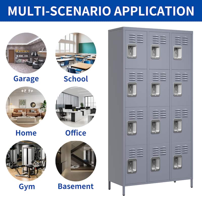 12 Door 72"H Metal Lockers With Lock