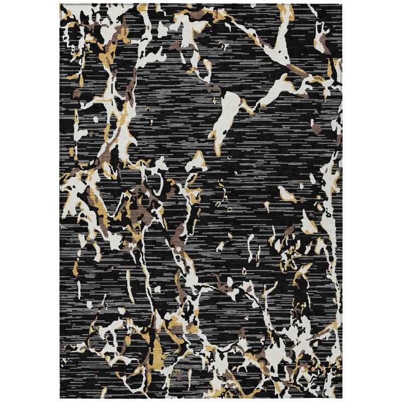 HomeRoots Striped Transitional Rectangle Outdoor Rug