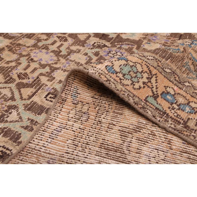 ECARPETGALLERY Hand-knotted Antalya Vintage Brown Wool Rug - 3'7 x 11'4