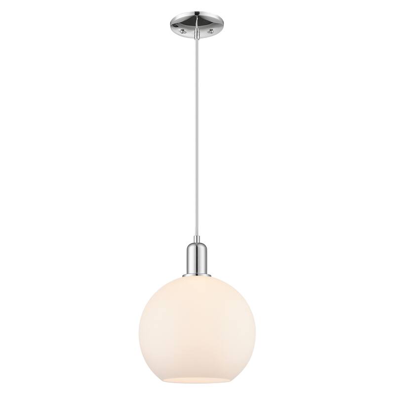 Innovations Lighting Endless Possibilities Arcadia - Athens - 1 Light 10" Cord Hung Mini Pendant - Polished Chrome/Matte White
