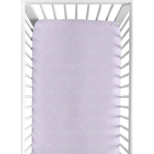 slide 2 of 6, Lavender Purple Boho Arrow Fitted Crib Sheet Light Lilac White Bohemian Tribal Southwest Chevron Geometric Woodland Shabby Chic