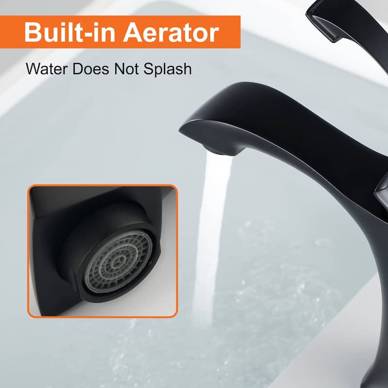 Single Hole Bathroom Sink Faucet Single Handle Bathroom Faucet Modern Lavatory Basin Vanity Tap With Valve, NO DRAIN