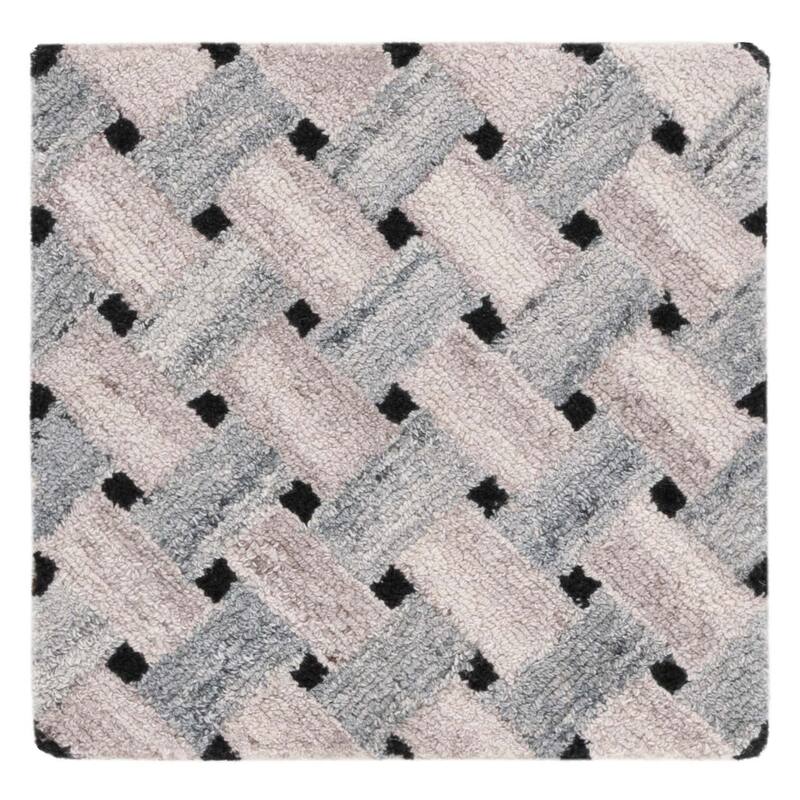 SAFAVIEH Handmade Genre Sakura Mid-Century Modern Wool Rug - 6' Square - Grey/Brown