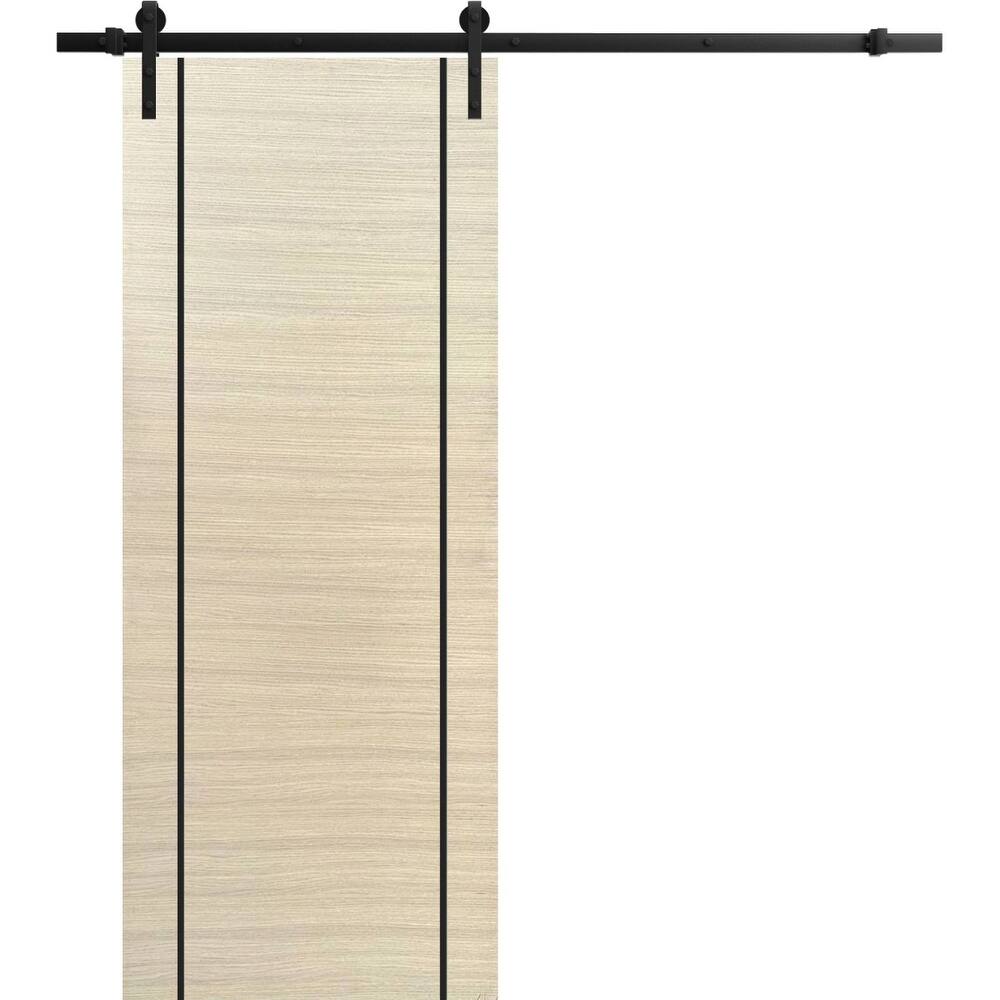 Sturdy Barn Door 18 x 80 Planum 0017 Natural Veneer with 6.6FT