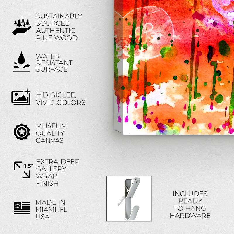 Wynwood Studio Canvas Abstract Bright Darkness Pink and Modern & Contemporary Wall Art Canvas Print