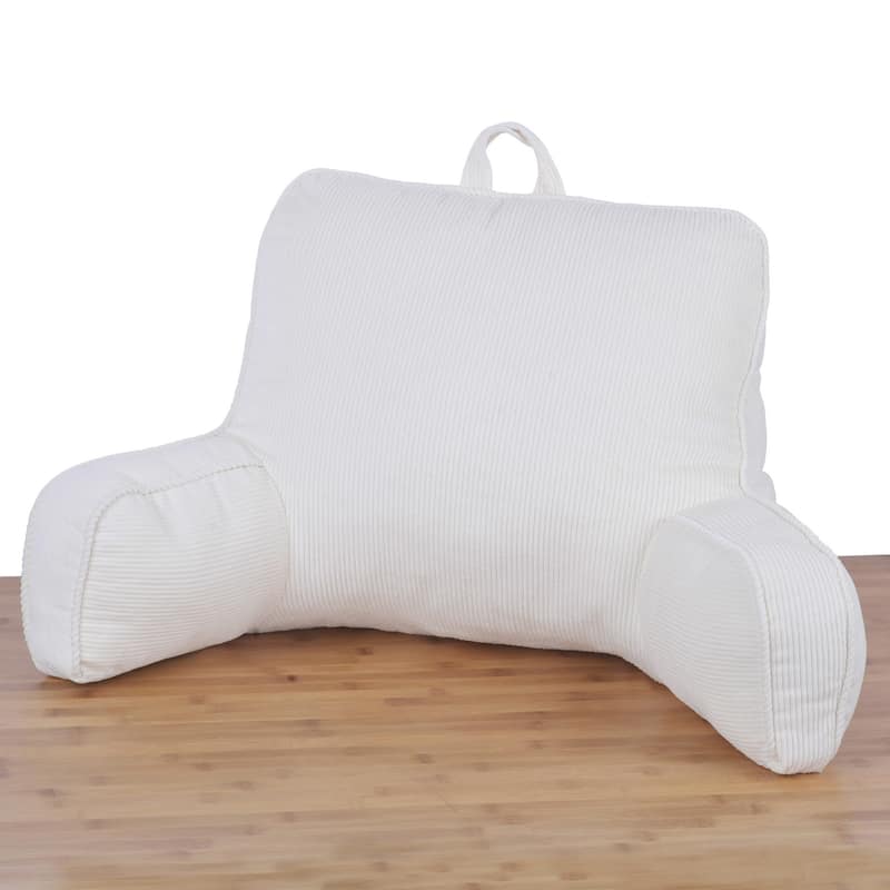 Cotton Corduroy Lounger Bed Rest Pillow Adjustable DIY Filling - Ivory