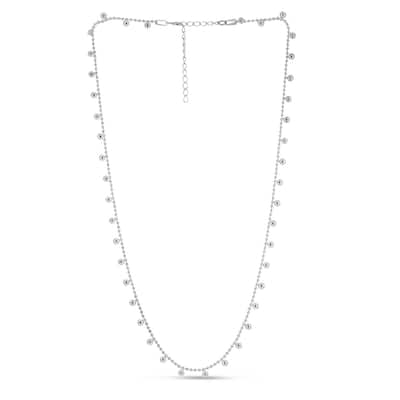 Curata 925 Sterling Silver 18" Polished Fancy Bead Dangle Necklace