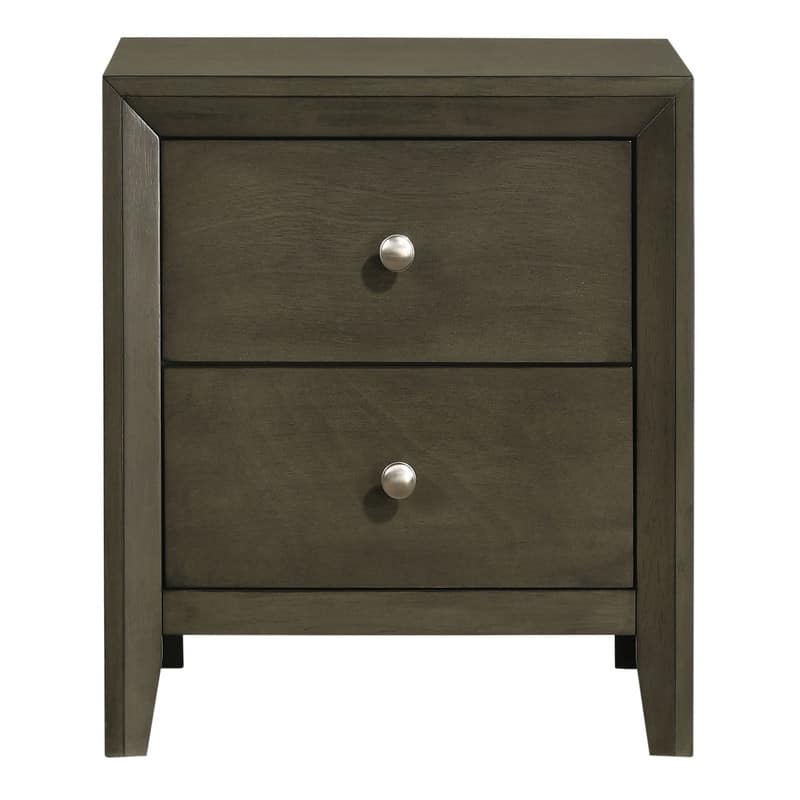 Modern Grey 2-drawer Nightstand for Bedroom