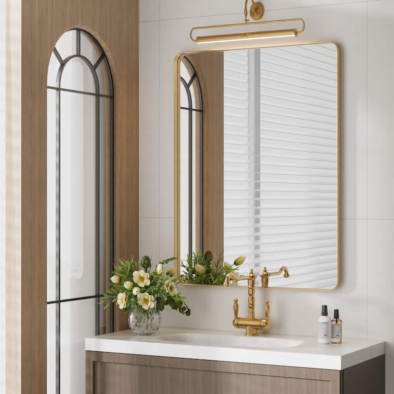 Wall Mirror Vanity Mirror Bathroom Mirror with Round Corner (1 Piece)
