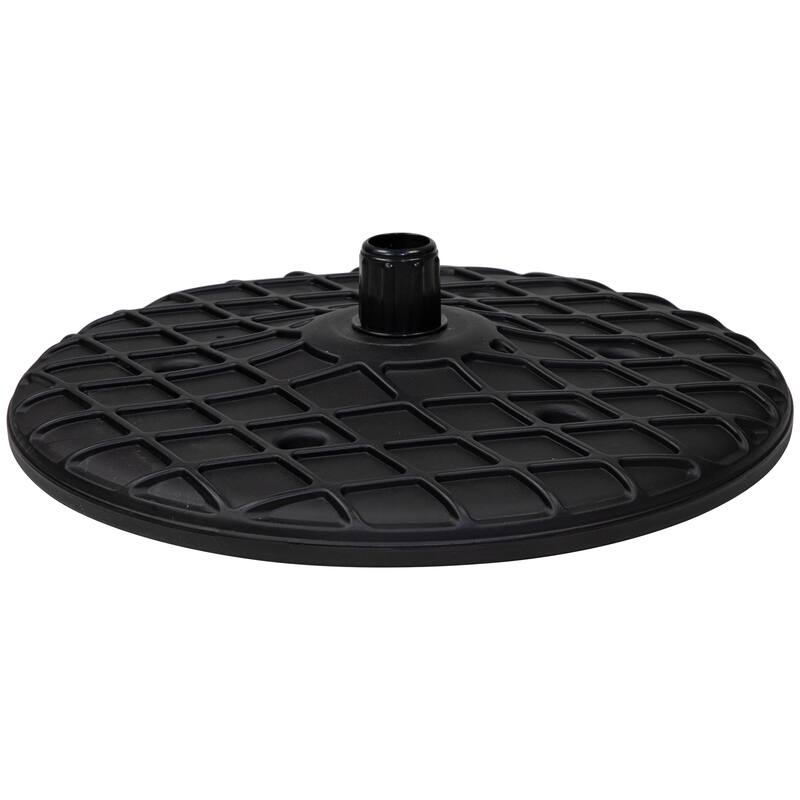 19.75" Black Outdoor Umbrella Table Tray
