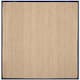 SAFAVIEH Natural Fiber Oceana Herringbone Seagrass Rug - 8' x 8' Square - Natural/Blue