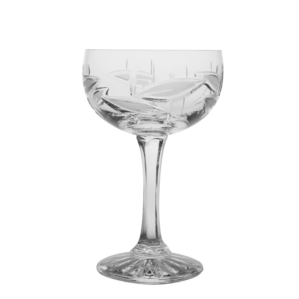 Crystal Champagne Glasses- Flute - Saucer - Set of 6 - 6 Oz.-Majestic