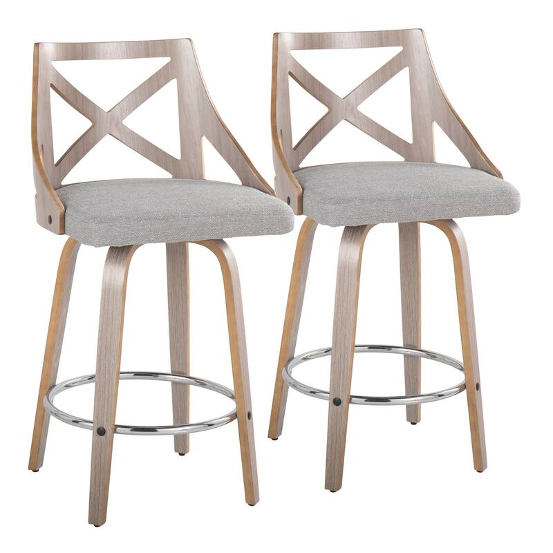 The Gray Barn Charlotte 26" Fixed-Height Counter Stool with Bent Wood Legs (Set of 2)