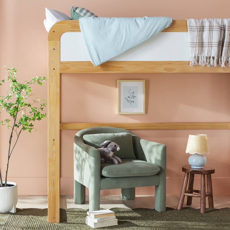 Walker Edison Twin Loft Bed with Ladder