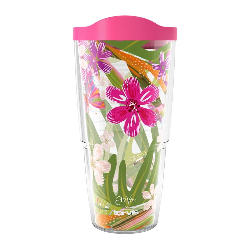 Tervis Etta Vee Garden Glory Made in USA Double Walled Insulated Travel Tumbler, Classic - 24oz