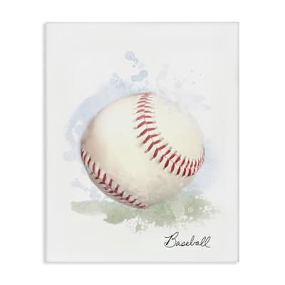 Stupell Soft Pastel Baseball Canvas Wall Art Design By Matthew Piotrowicz