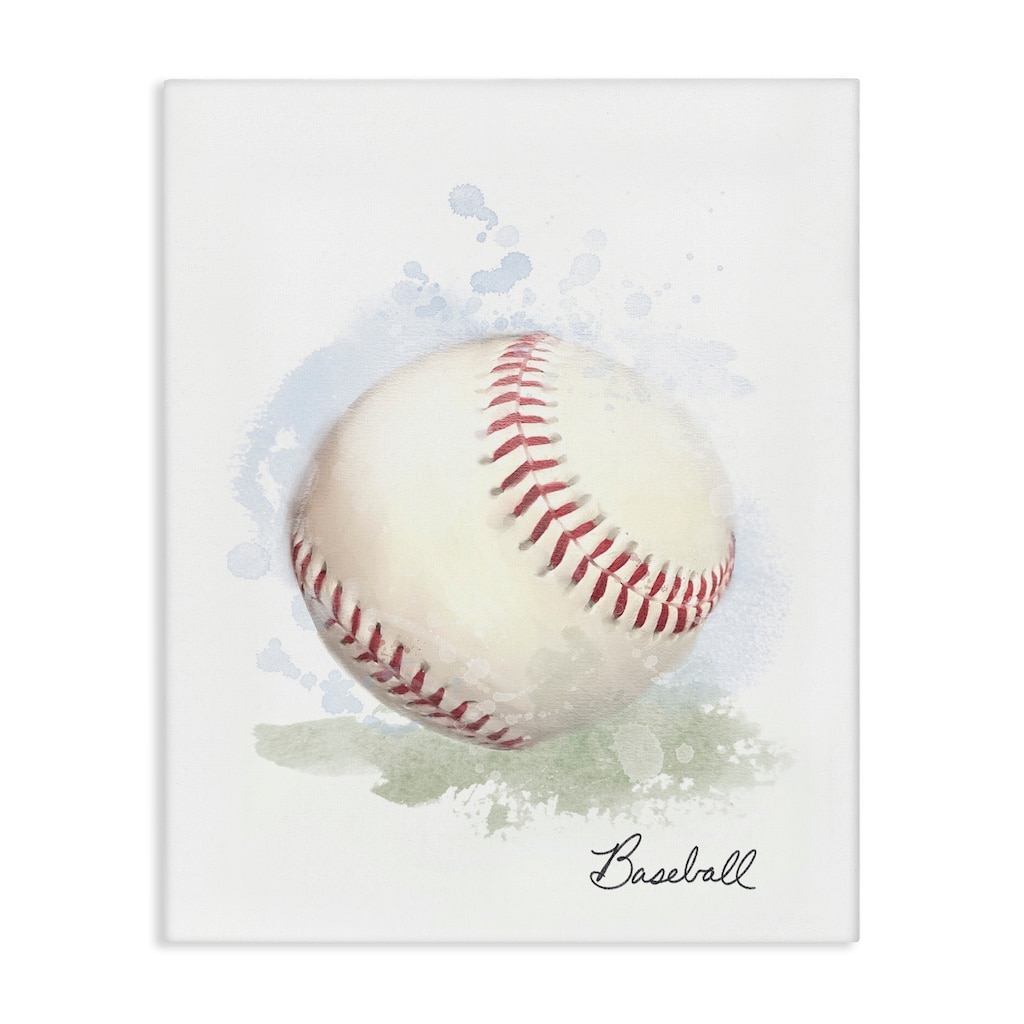 Stupell Soft Pastel Baseball Canvas Wall Art Design By Matthew Piotrowicz