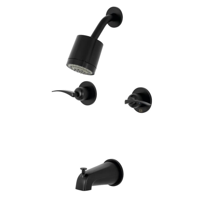 Kingston Brass Centurion Tub and Shower Trim Package with 1.8 GPM - Matte Black