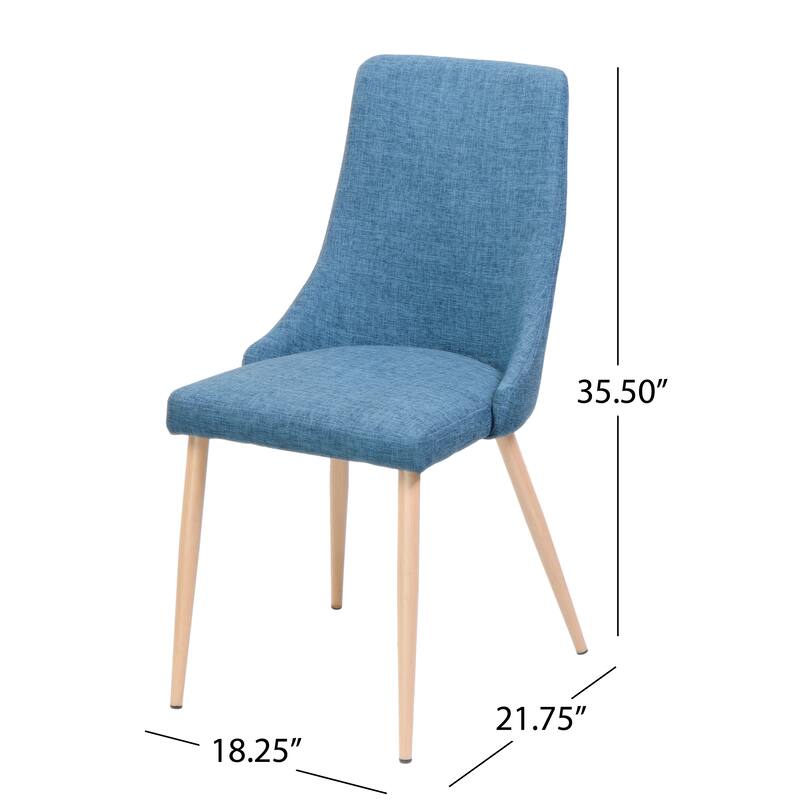 Mid Century Modern Fabric Armless Dining Chairs Set of 2 - Wheat