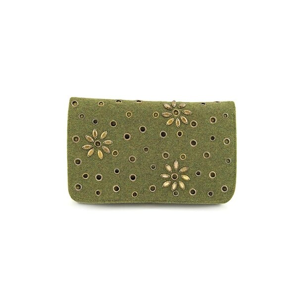 Shiraleah Mira Women Canvas Clutch NWT - Green