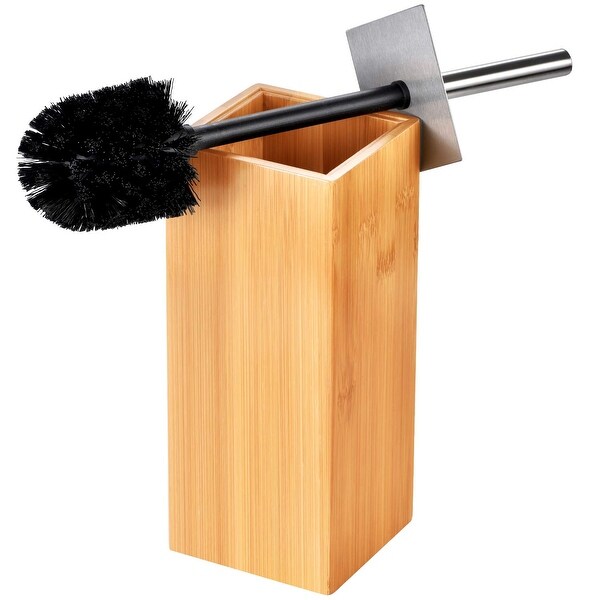 Deluxe Toilet Bowl Brush with Stainless Steel Handle and 100 Bamboo Wooden Holder Cleaning Supplies for Toilet Cleaning Tall Bed Bath Beyond 30269970