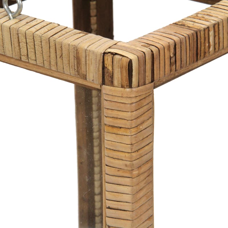Roussilon Set of 2 Rattan Wrapped Wood Lanterns