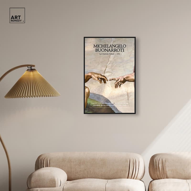 Touching Fingers Canvas by Art Remedy