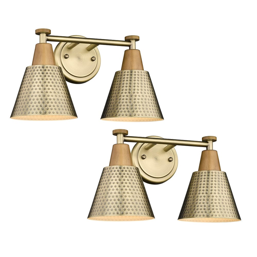 Modern Bathroom Vanity Light, Hammered Metal Shade