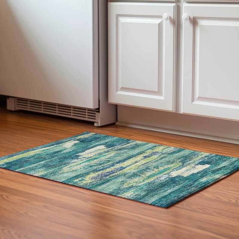 Premium Washable Super Soft Modern Casual Mayfield Rug - Emerald - 1'8" x 2'6"
