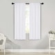 preview thumbnail 70 of 198, Superior Solid Machine Washable Room Darkening Curtains with Back Tabs, Set of 2 26" x 63" - Snow White