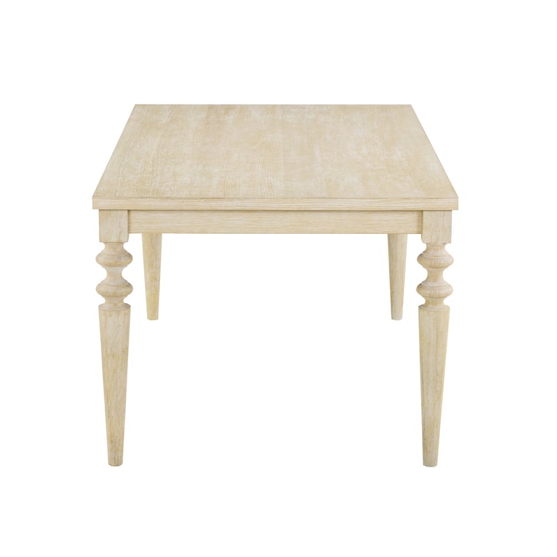 Amonia Urban Style Wired White Finish Wood Turned-Leg Dining Table