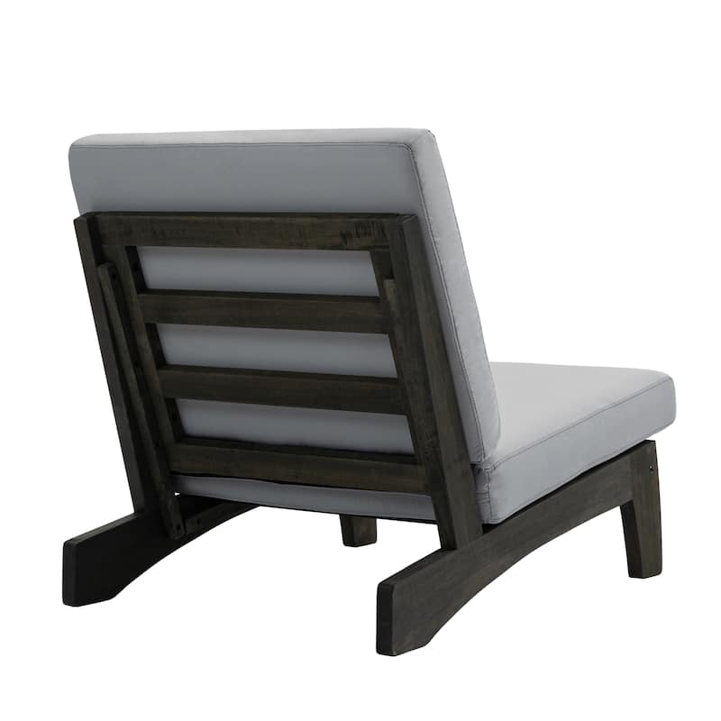 Sectional Wood Furniture 2 Seat Armless Patio Sofa
