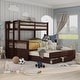 preview thumbnail 29 of 30, Rola Mission Solid Wood Detachable Bunk Bed by Furniture of America Twin XL over Queen - Espresso Bed with Trundle