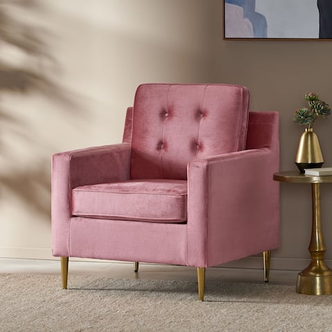 Hanlon Modern Glam Tufted Velvet Club Chair by Christopher Knight Home