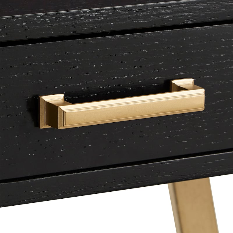 Cheyenne Black Finish Writing Desk with Gold Metal Base by iNSPIRE Q Modern