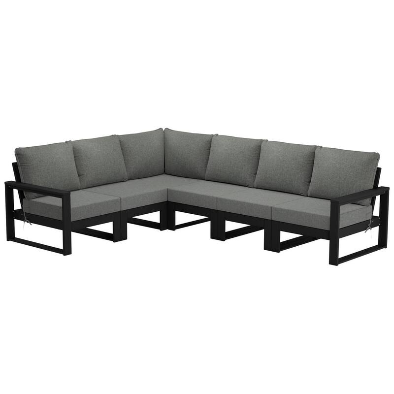 Endless Patio 6-Piece Deep Seating Set with Black Frame - Black/Gray