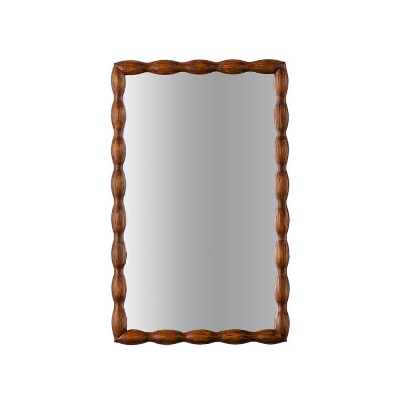 Mid-Century Modern Mirror with Solid Wood Frame