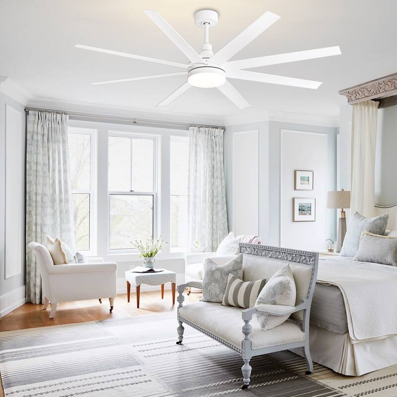 65-in Gold Indoor Ceiling Fan with Light Remote (8-Blade)