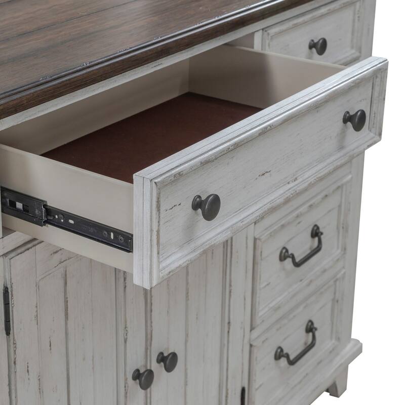 River Place Riverstone White & Tobacco Dresser
