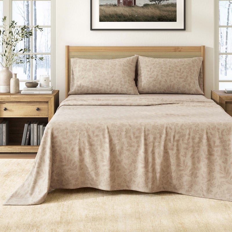 Linery & Co. Ultra-Soft Turkish Cotton Flannel Lodge Print Sheet Set - Twin - Branches