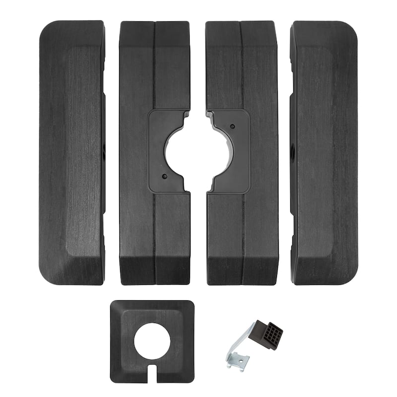 13 x 10 FT Solar Powered LED Light Patio Cantilever Umbrella Aluminum Pole with Base