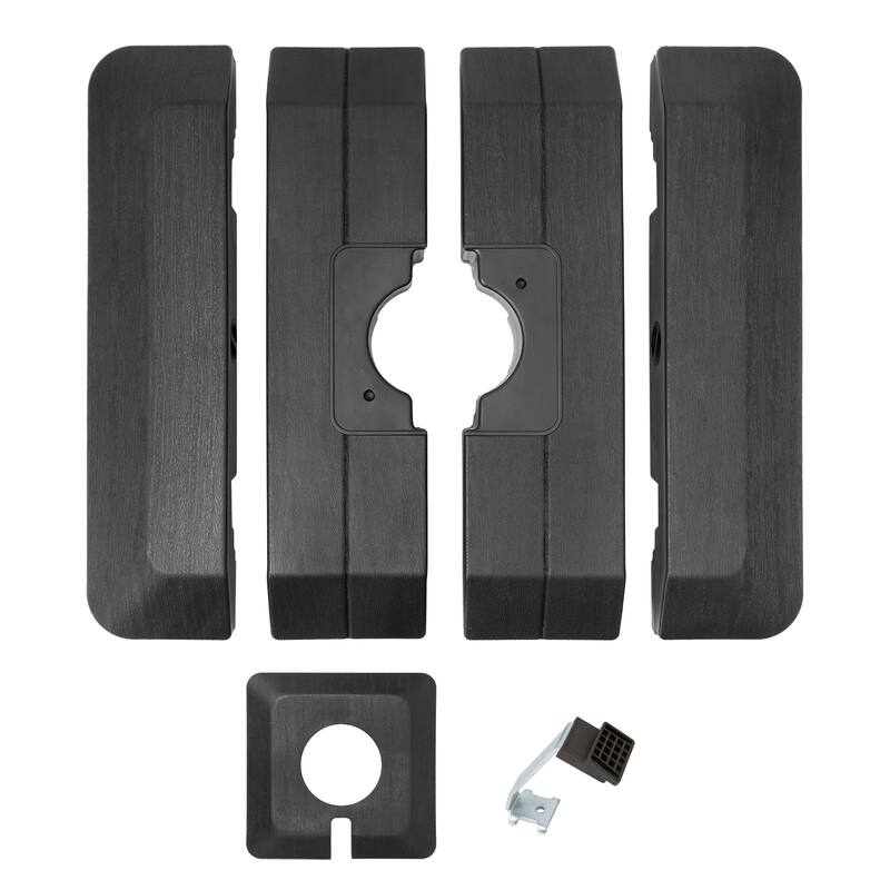 9 x11 FT Cantilever Patio Umbrella with Weighted Base, Double Canopy & LED Lights