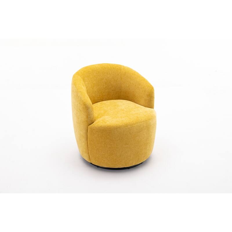 Chenille Fabric Swivel Accent Armchair Barrel Chair