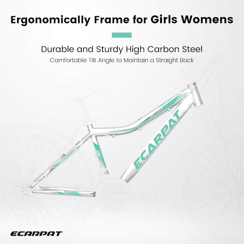 24 Inch Mountain Bike For Teens Students,21 Speed Front Suspension Fork V Brakes Twist Shifter Ideal For Commuting School
