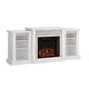 preview thumbnail 8 of 25, SEI Furniture Remote Controlled LED Electric Fireplace with Mantel in White Stone and Storage