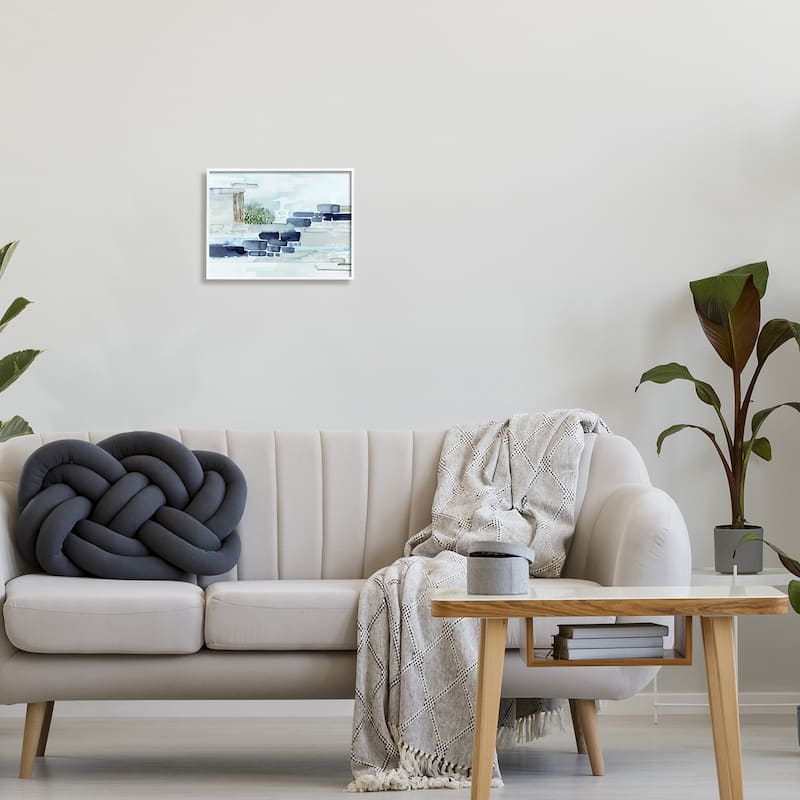 Stupell Modern Abstract Coastal Landscape Organic Blocks Framed Giclee Texturized Art by Grace Popp