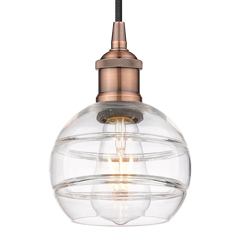 Innovations Lighting 616-1P 8 6 Rochester Pendant Rochester 6" Wide - Antique Copper / Clear