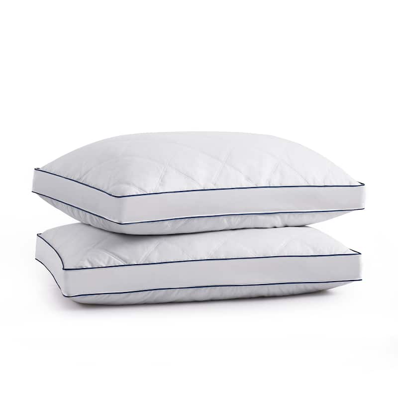 Medium-Firm 2-inch Gusset Feather and Down Pillows Set of 2