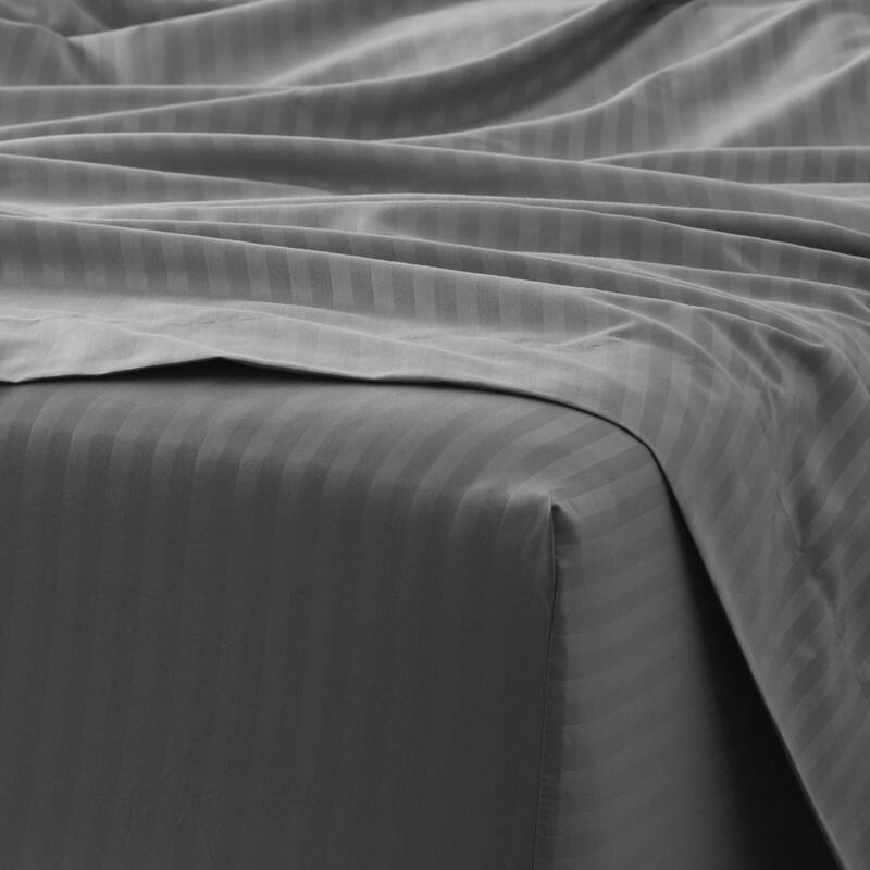 Simply Soft 4-piece Deep Pocket Striped Embossed Bed Sheet Set